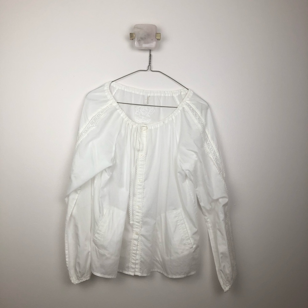Seven for all mankind | White Lace Detail Blouse
